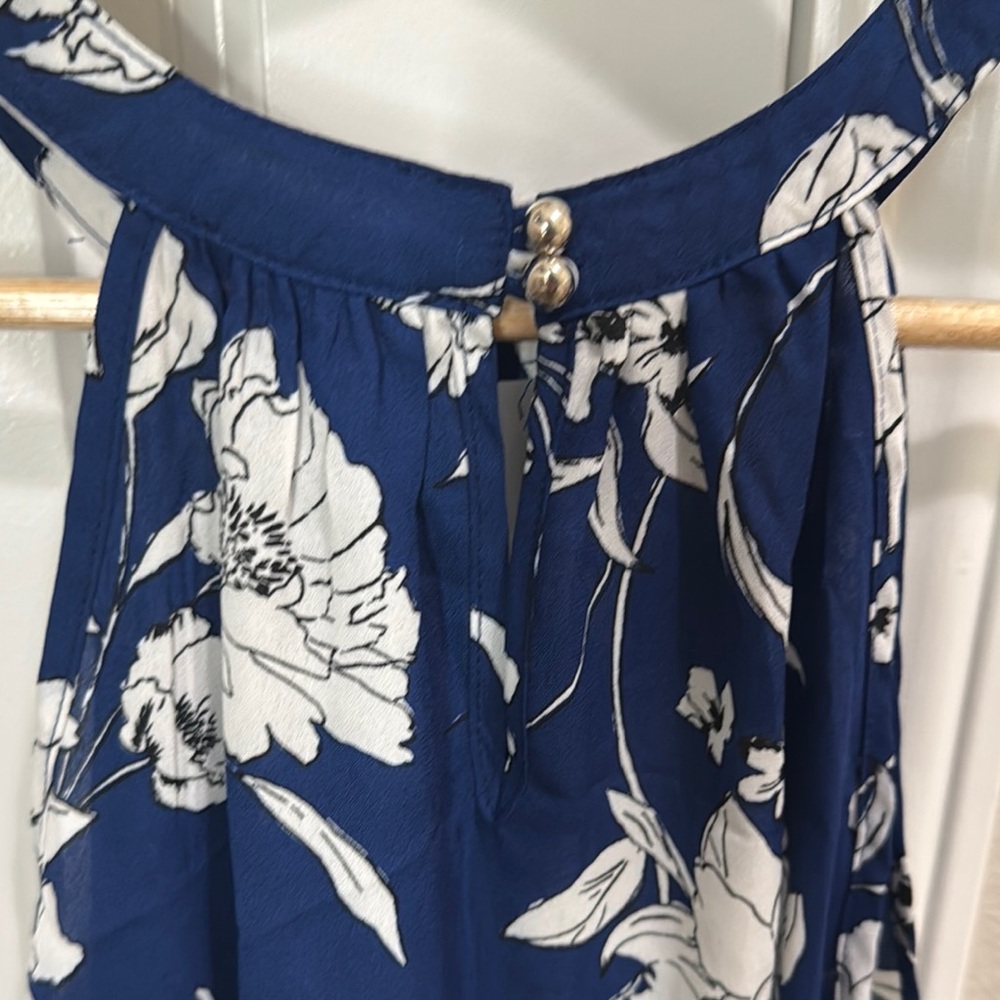 Papermoon Blue and White Floral Tank Top - Picture 3 of 5